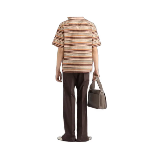 Striped Short Sleeved Bowling Shirt