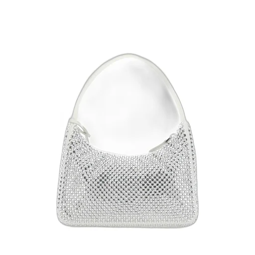Satin Mini-Bag With Artificial Crystals