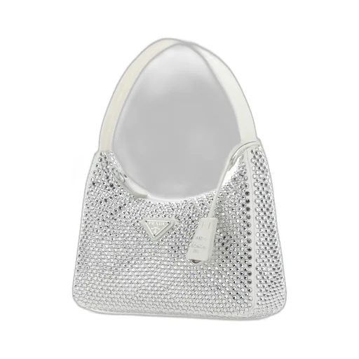 Satin Mini-Bag With Artificial Crystals