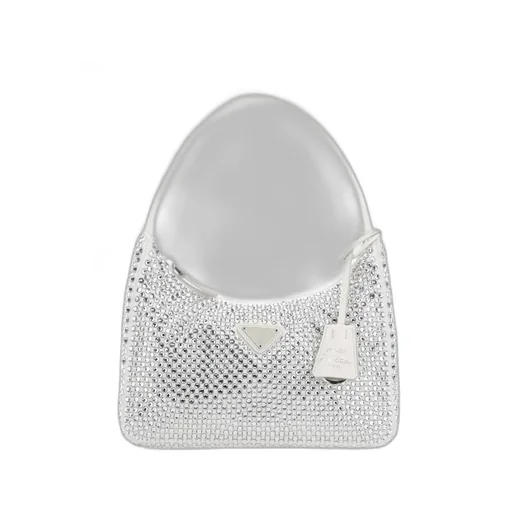 Satin Mini-Bag With Artificial Crystals