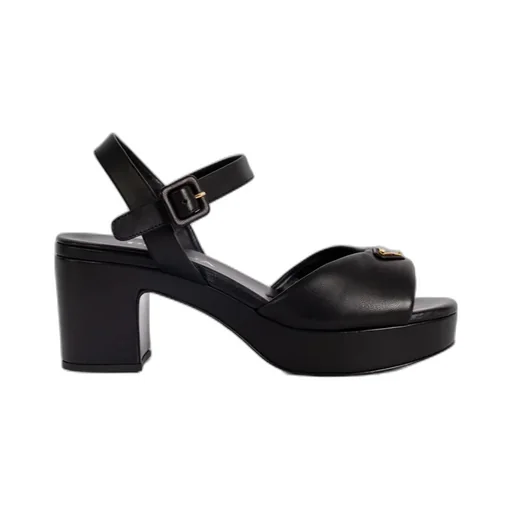 Triangle-Logo Padded Sandals