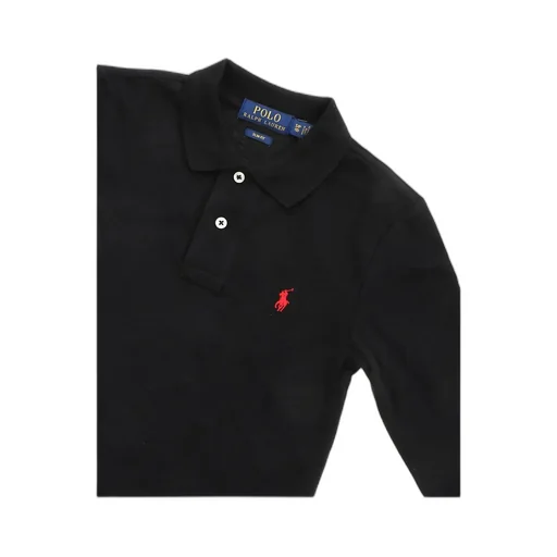 Logo Embroidered Long-Sleeved Polo Shirt