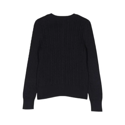 Logo-Embroidered Cable-Knit Buttoned Cardigan
