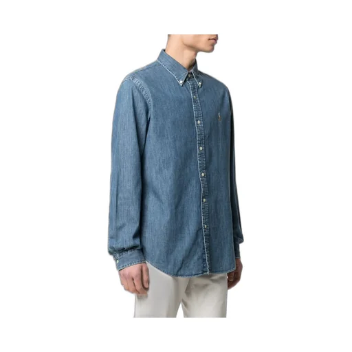 Logo Embroidered Denim Shirt