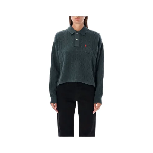 Pony Embroidered Cable-Knit Top