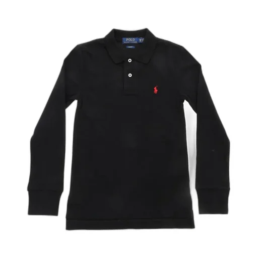 Logo Embroidered Long-Sleeved Polo Shirt