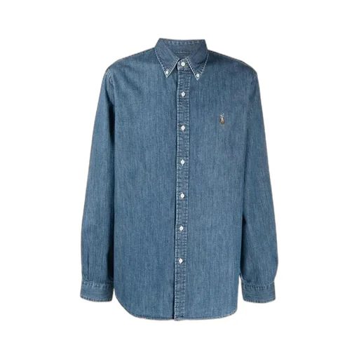 Logo Embroidered Denim Shirt
