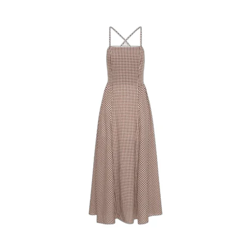 Gingham Check Maxi Dress