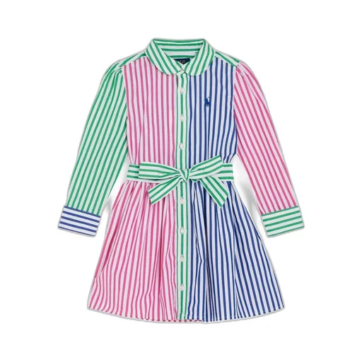 Long-Sleeved Striped Shirt Dress