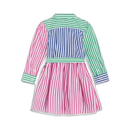 Long-Sleeved Striped Shirt Dress