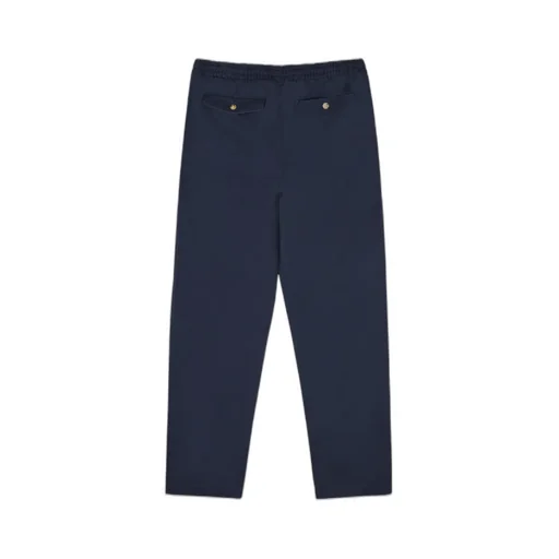 Elastic Waist Straight-Leg Trousers