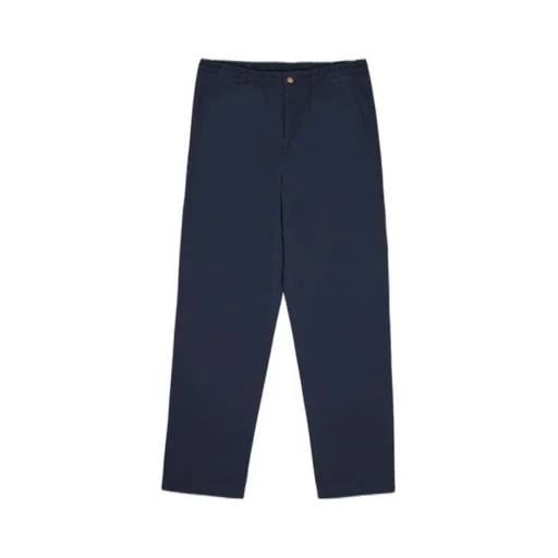 Elastic Waist Straight-Leg Trousers