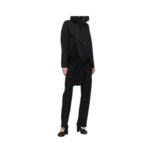 Tonal Stitching Straight-Leg Trousers