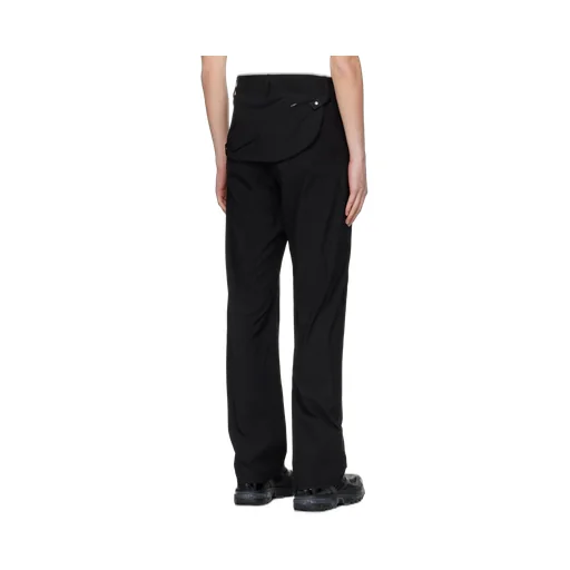 Tonal Stitching Straight-Leg Trousers