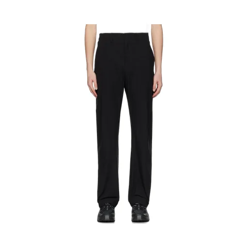 Tonal Stitching Straight-Leg Trousers