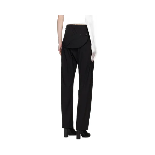 Tonal Stitching Straight-Leg Trousers