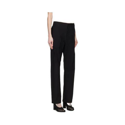 Tonal Stitching Straight-Leg Trousers