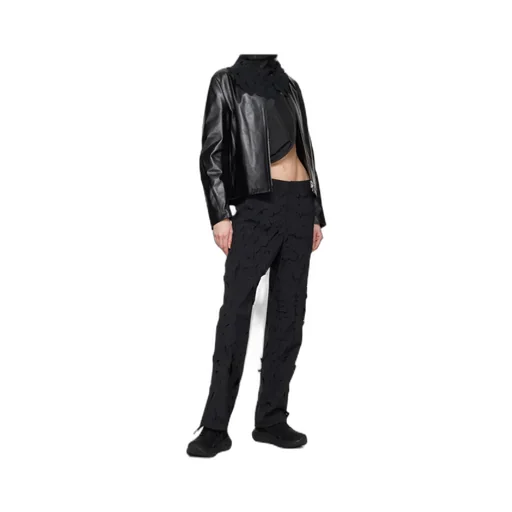Ripped-Detailing Straight Trousers