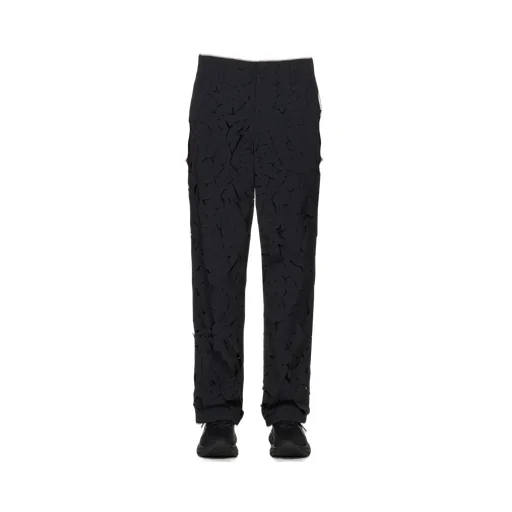 Ripped-Detailing Straight Trousers