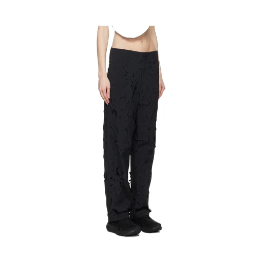 Ripped-Detailing Straight Trousers