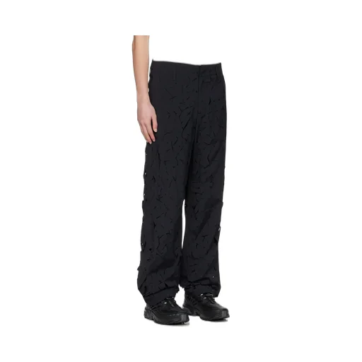 Ripped-Detailing Straight Trousers