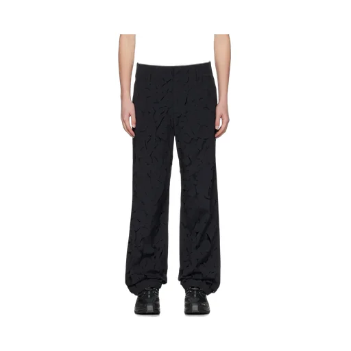 Ripped-Detailing Straight Trousers