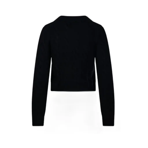 Cable-Knit Crewneck Buttoned Cardigan