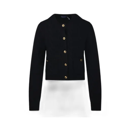 Cable-Knit Crewneck Buttoned Cardigan