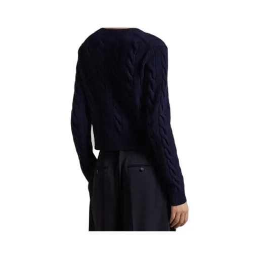 Cable-Knit Crewneck Buttoned Cardigan
