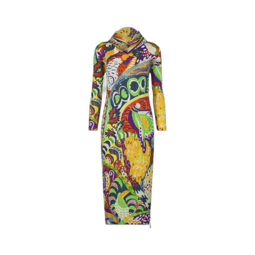 Snowrunner Graphic Printed Pleated Midi Dress