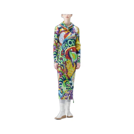 Snowrunner Graphic Printed Pleated Midi Dress