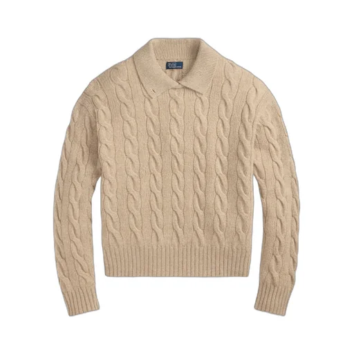 Cable Knit Polo Sweater