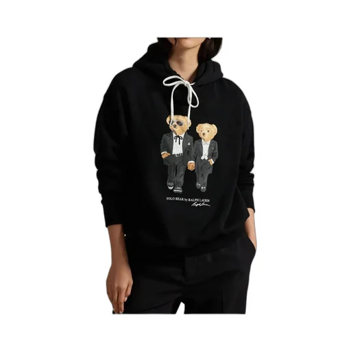 Polo Bear Printed Drawstring Hoodie