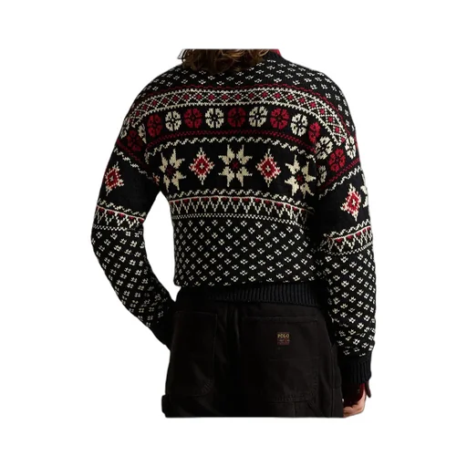 Fair Isle Pattern Crew-Neck Sweater
