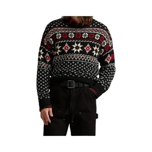 Fair Isle Pattern Crew-Neck Sweater