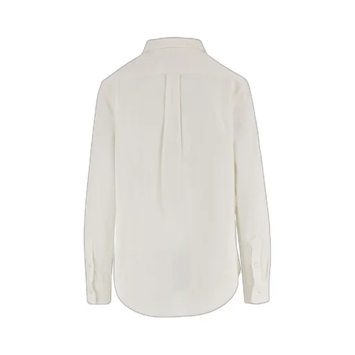 Logo Embroidered Curved Hem Shirt