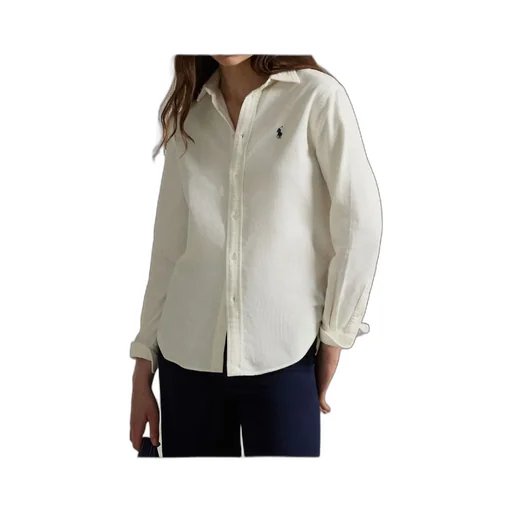 Logo Embroidered Curved Hem Shirt