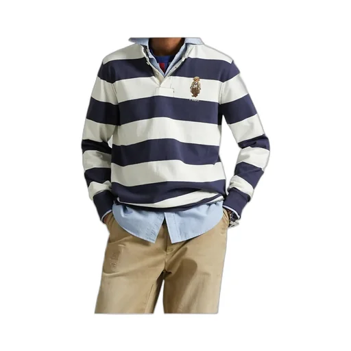 Striped Logo Embroidered Polo Shirt
