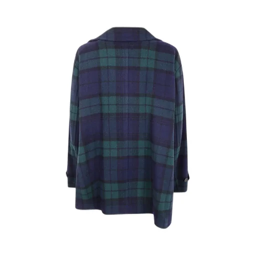 Checked Double-Breasted Peacoat