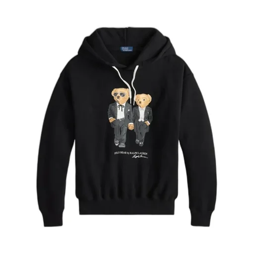 Polo Bear Printed Drawstring Hoodie
