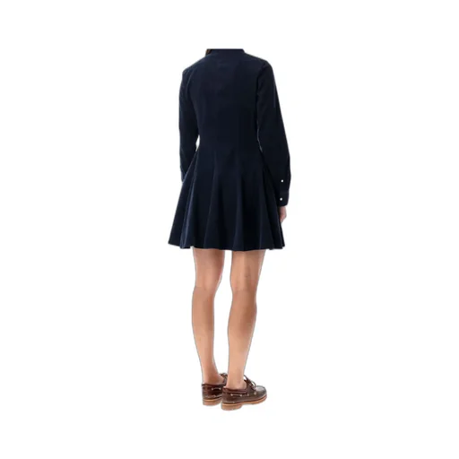 Corduroy Flared Shirt Mini Dress