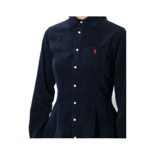 Corduroy Flared Shirt Mini Dress