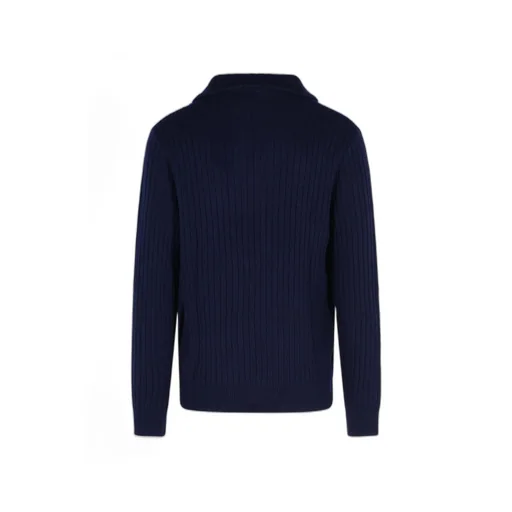 Ribbed Zip-Neck Sweater
