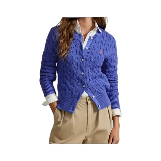 Cable-Knit Button-Up Cardigan