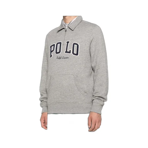 Polo Neck Kangaroo Pocket Sweatshirt