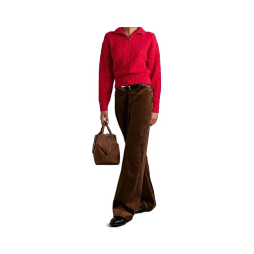 Half Zipped Cable-Knit Jumper