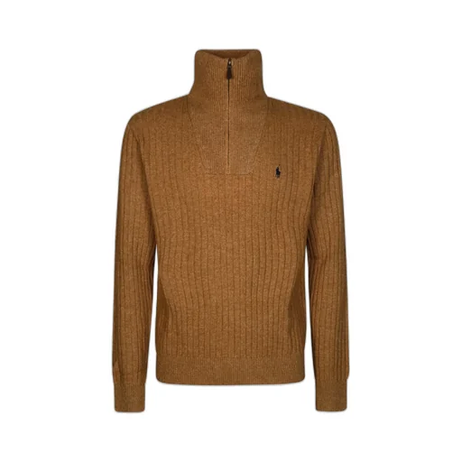 Ribbed-Knit Half-Zip Sweater