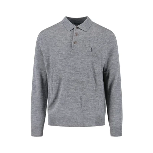 Logo Embroidered Long-Sleeved Polo Shirt