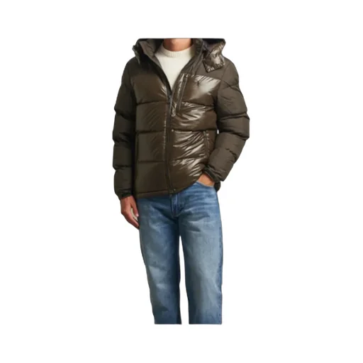 Zip-Up Hooded Down Jacket