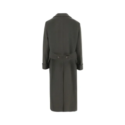 Peaked-Lapel Double-Breasted Coat